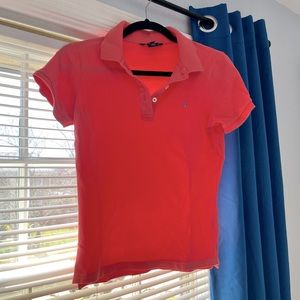 Bright pink polo